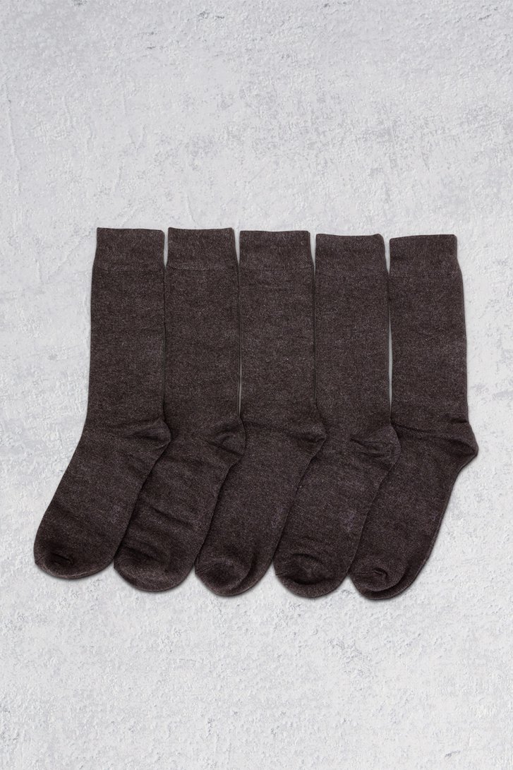 Chaussettes marron foncé - 5 paires de Liberty Island pour Hommes