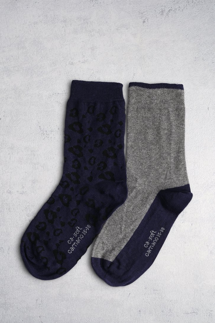Chaussettes navy-gris - Set de 2 de Camano pour Femmes