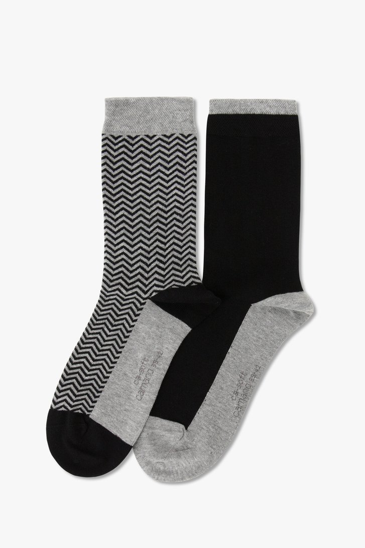 Chaussettes noires/grises - 2 paires	 de Camano pour Femmes