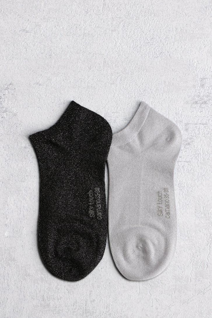 Chaussettes pailletées noir-gris - 2 paires de Camano pour Femmes