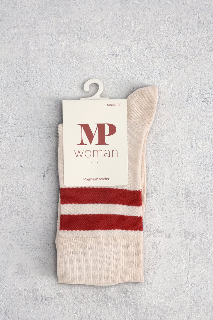 Photo produit 1 de Chaussettes rose clair avec rayures rouges de MP Denmark pour Femmes