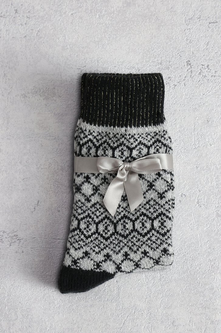 Photo produit 1 de Chaussettes tricotées noir et gris – 2 paires de Camano pour Femmes
