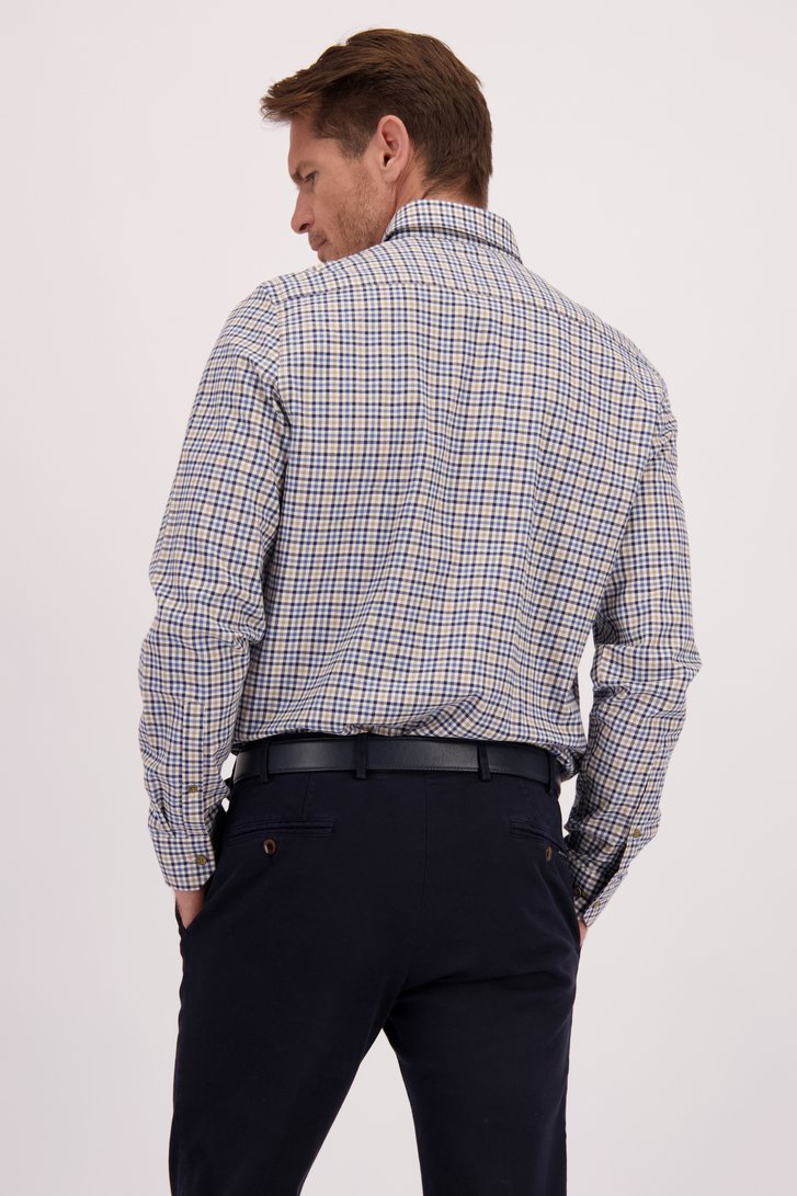 Le dos de Chemise à carreaux bleu-beige - Regular fit  de Dansaert Blue pour Hommes