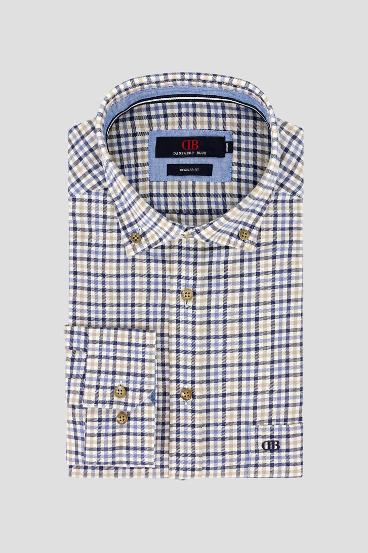 Photo produit 1 de Chemise à carreaux bleu-beige - Regular fit  de Dansaert Blue pour Hommes