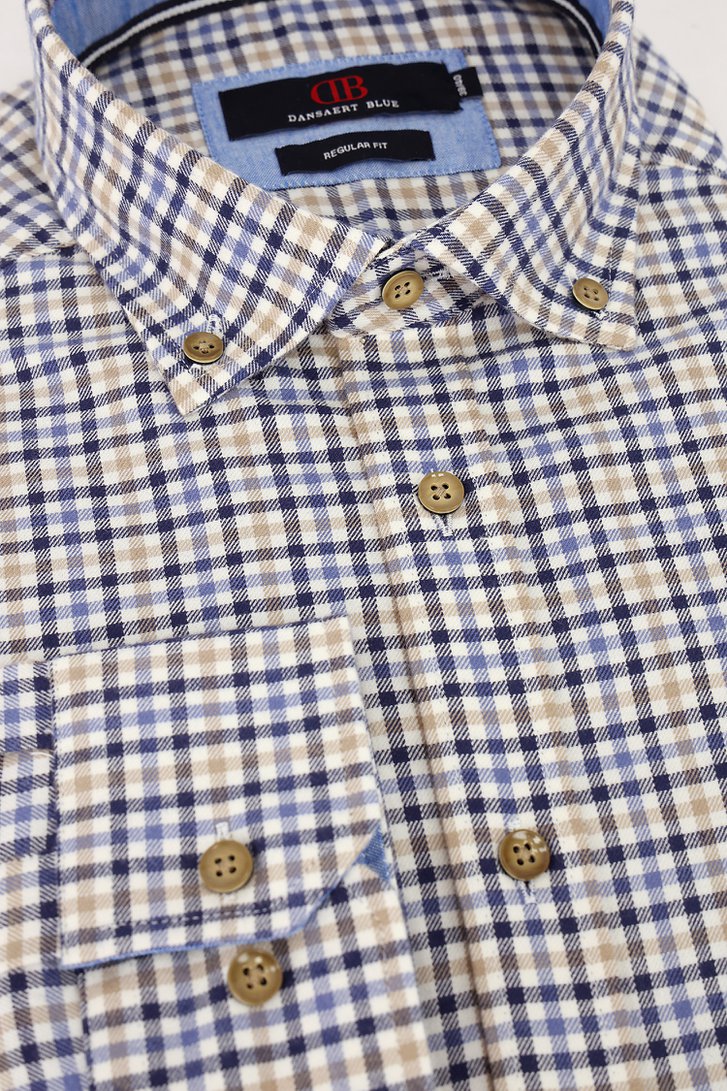 Photo produit 2 de Chemise à carreaux bleu-beige - Regular fit  de Dansaert Blue pour Hommes