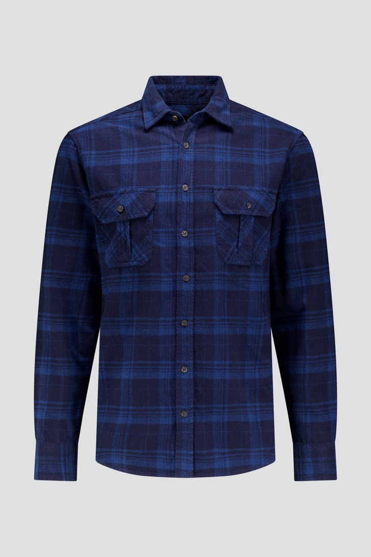 Photo produit 1 de Chemise à carreaux bleu foncé  de Ravøtt pour Hommes