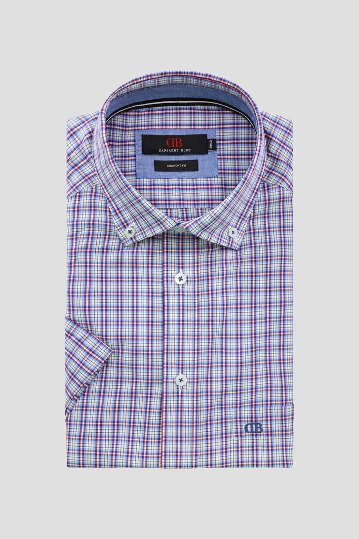 Chemise à carreaux bleu-rouge - comfort fit de Dansaert Blue pour Hommes