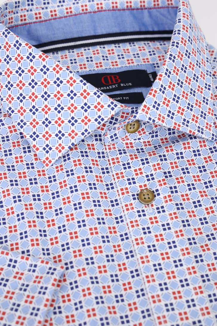 Chemise à carreaux bleu-rouge - Comfort fit de Dansaert Blue pour Hommes