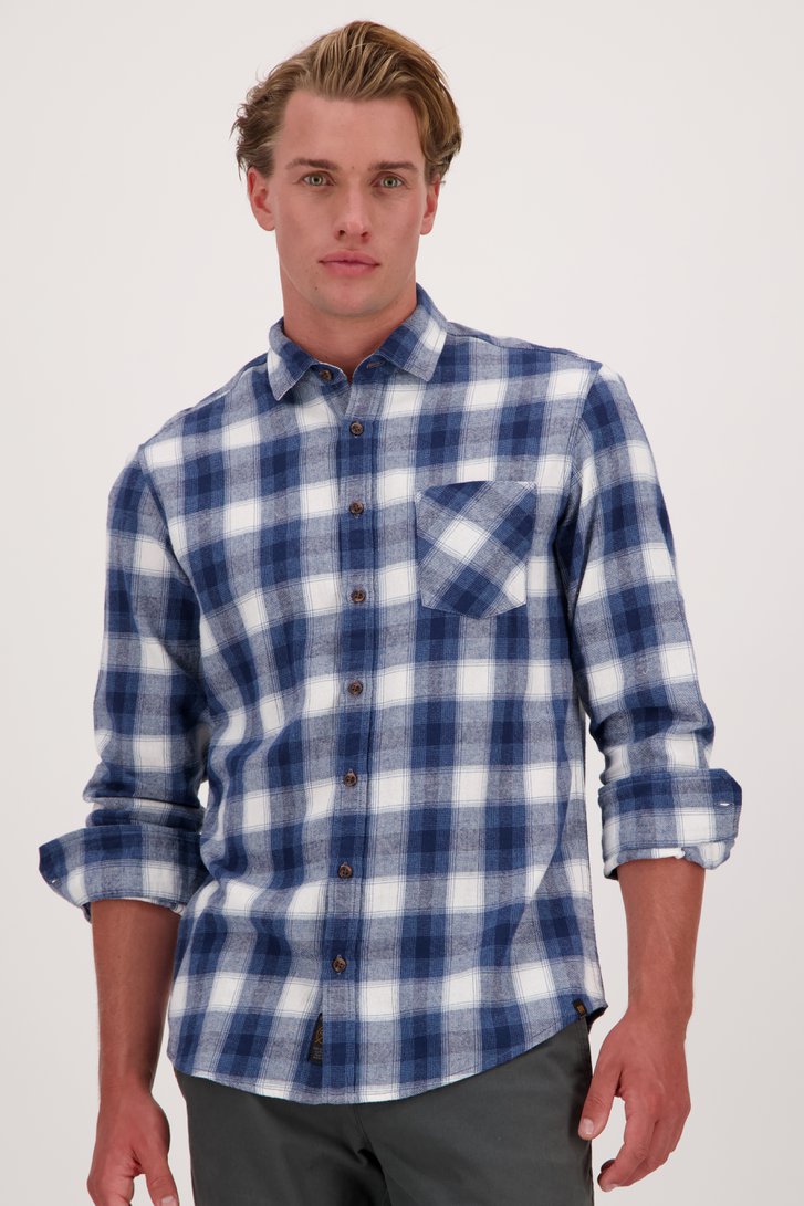 Chemise à carreaux bleus et blancs - Regular fit de Ravøtt pour Hommes