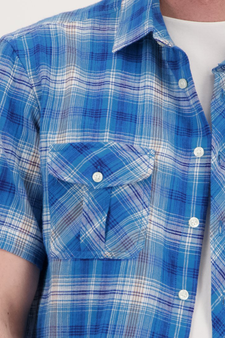 Chemise à carreaux bleus - Regular fit	 de Ravøtt pour Hommes