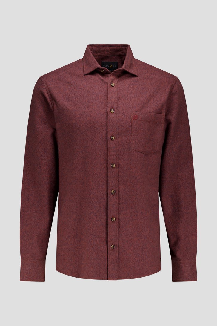 Photo produit 1 de Chemise à carreaux bordeaux et bleu – Regular fit de Ravøtt pour Hommes