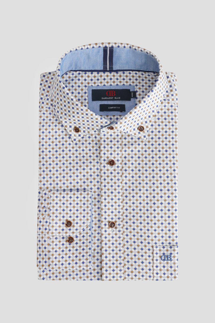 Le devant de Chemise à carreaux brun et bleu – Comfort fit de Dansaert Blue pour Hommes