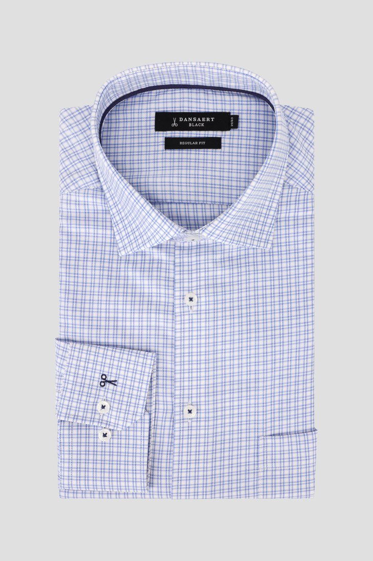 Chemise à carreaux fins bleu clair - Regular fit de Dansaert Black pour Hommes