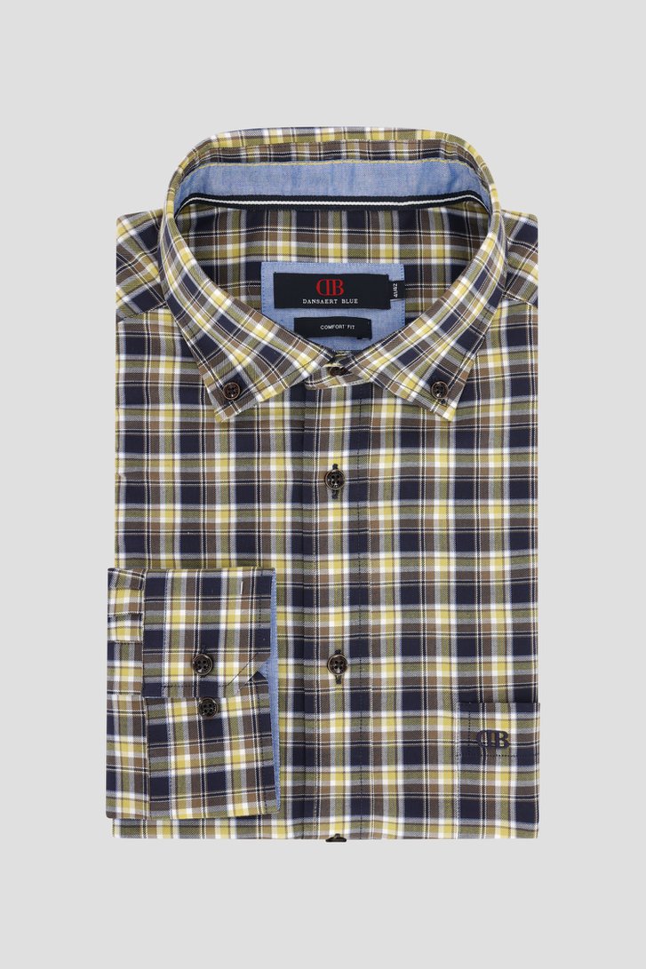 Le devant de Chemise à carreaux marron - comfort fit de Dansaert Blue pour Hommes