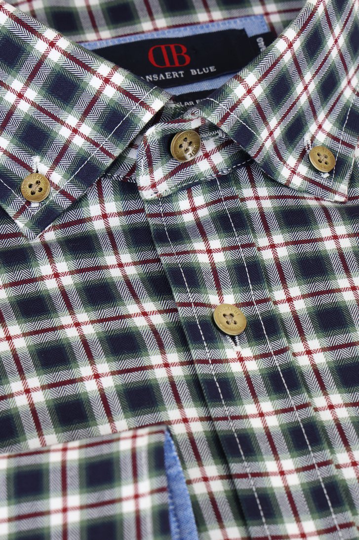 Photo produit 2 de Chemise à carreaux vert-bleu - regular fit de Dansaert Blue pour Hommes