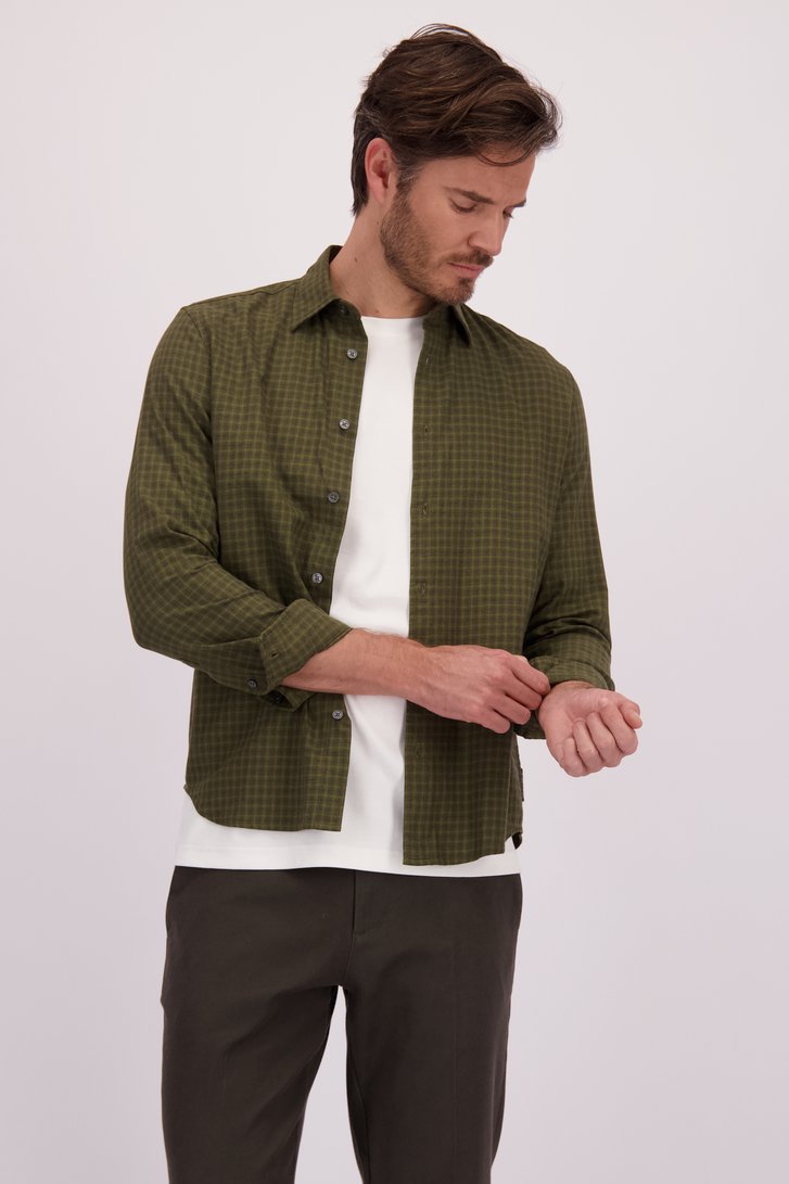 Le devant de Chemise à carreaux vert foncé - Regular fit de Marc O'Polo pour Hommes