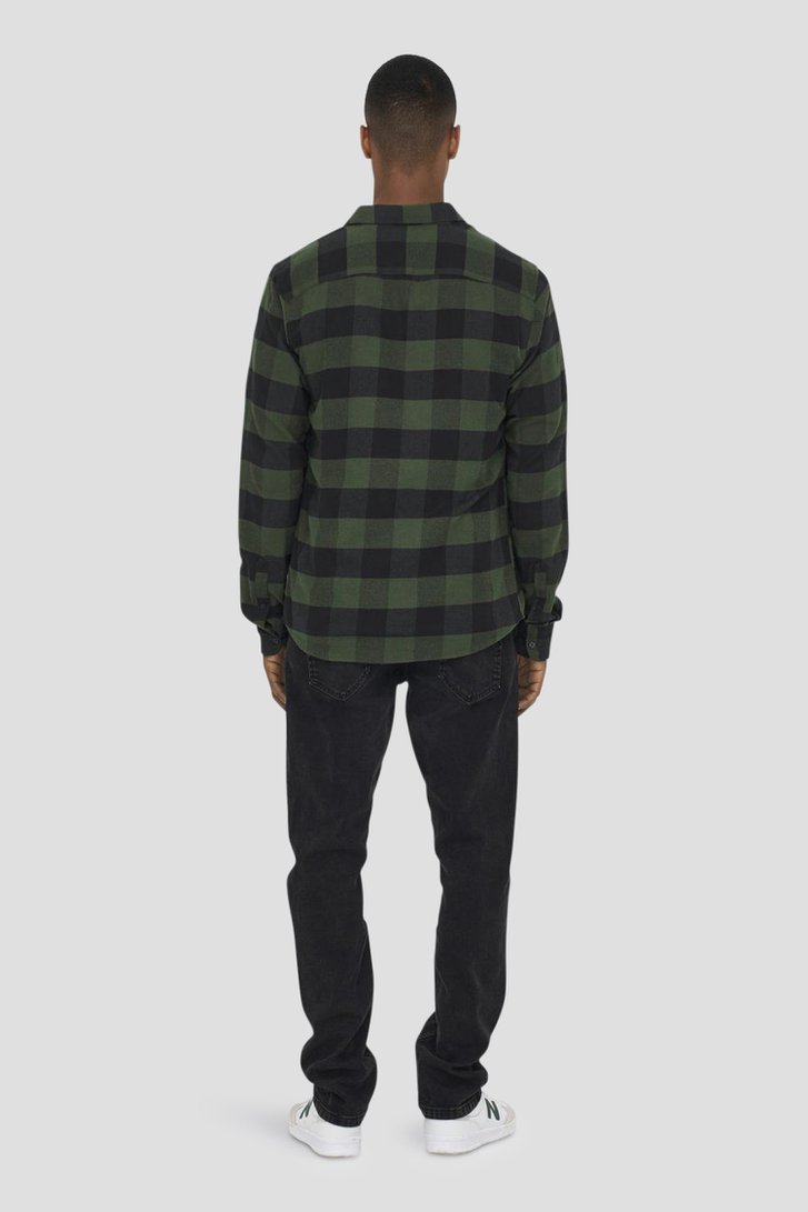 Le dos de Chemise à carreaux verte - Slim fit de Only & Sons pour Hommes