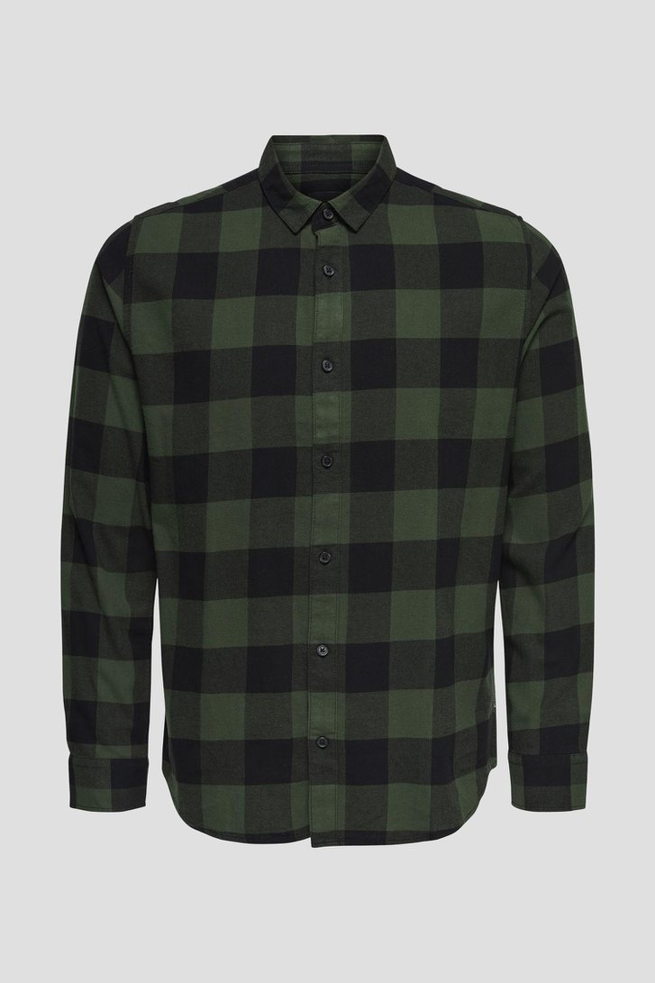 Photo produit 1 de Chemise à carreaux verte - Slim fit de Only & Sons pour Hommes
