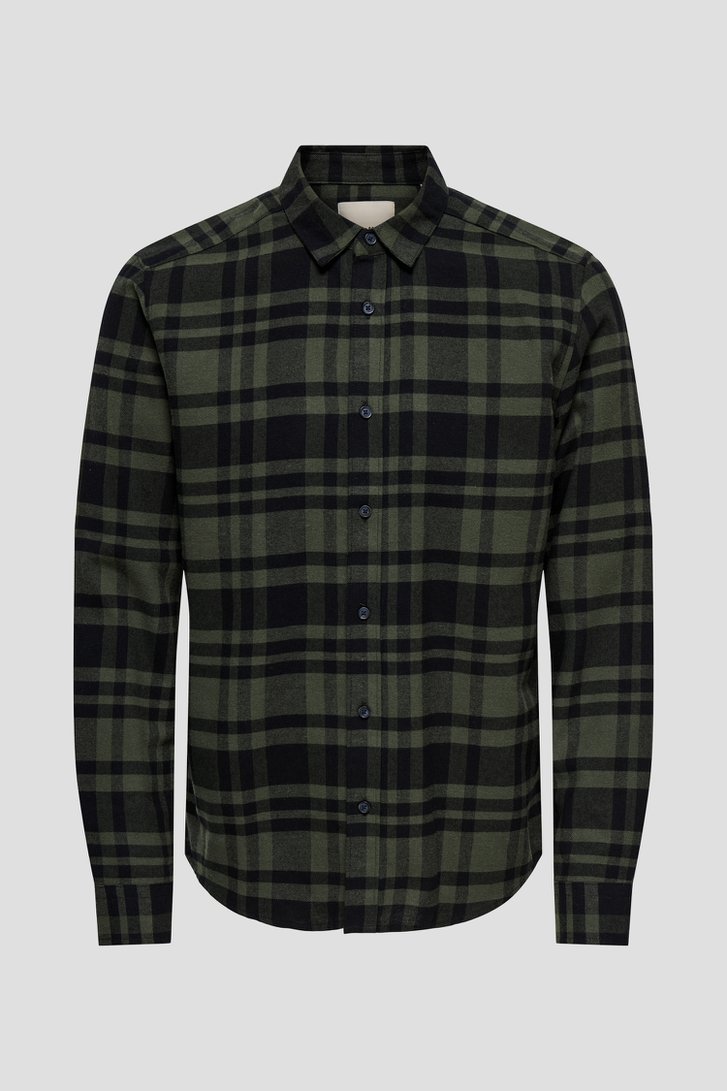 Photo produit 1 de Chemise à carreaux verte - Slim fit de Only & Sons pour Hommes
