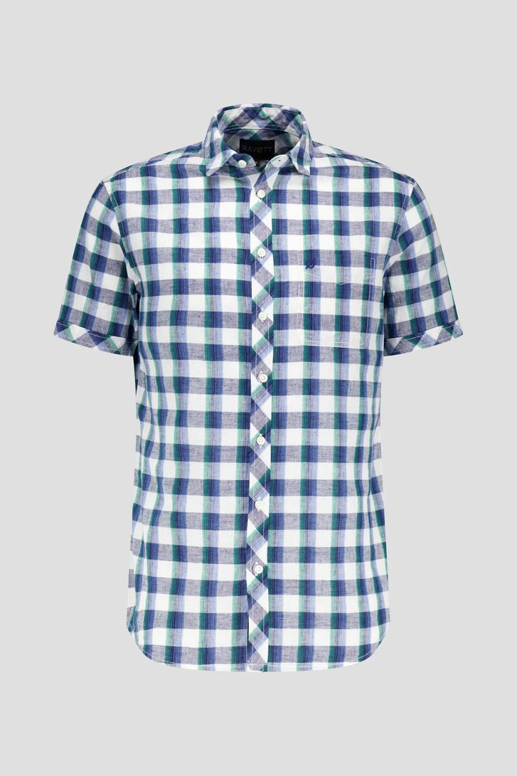 Photo produit 3 de Chemise à carreaux verts à manches courtes de Ravøtt pour Hommes