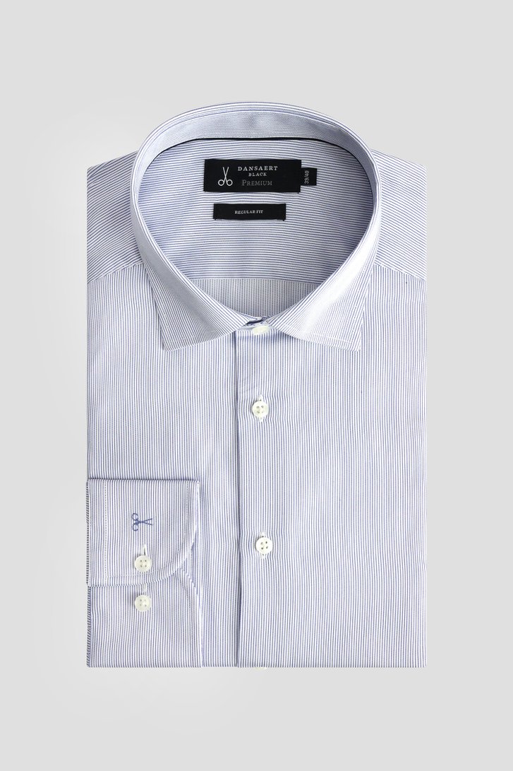 Photo produit 3 de Chemise à fines rayures bleues – Regular fit de Dansaert Black Premium pour Hommes