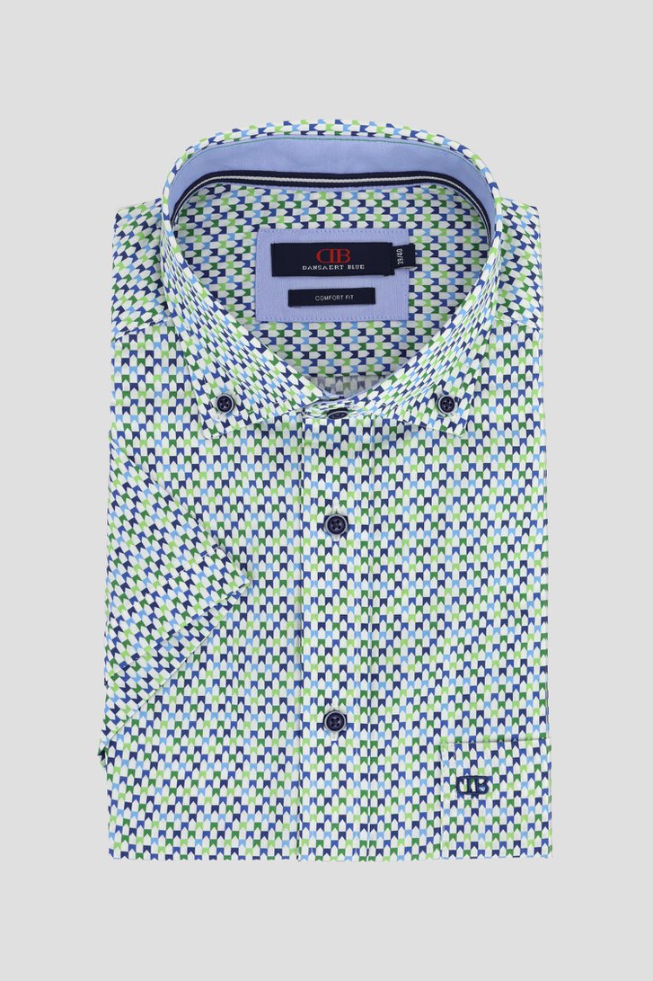 Photo produit 1 de Chemise à imprimé bleu-vert – Regular fit de Dansaert Blue pour Hommes