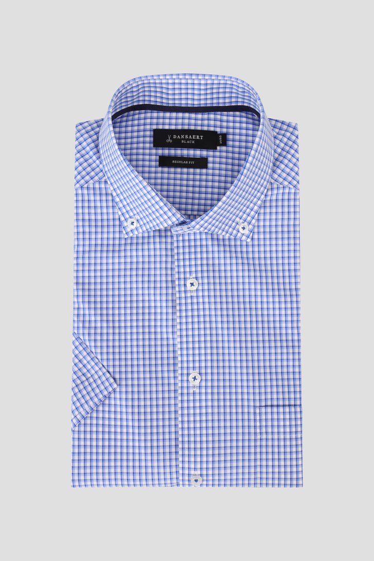 Chemise à imprimé carreaux bleus – Regular fit de Dansaert Black pour Hommes