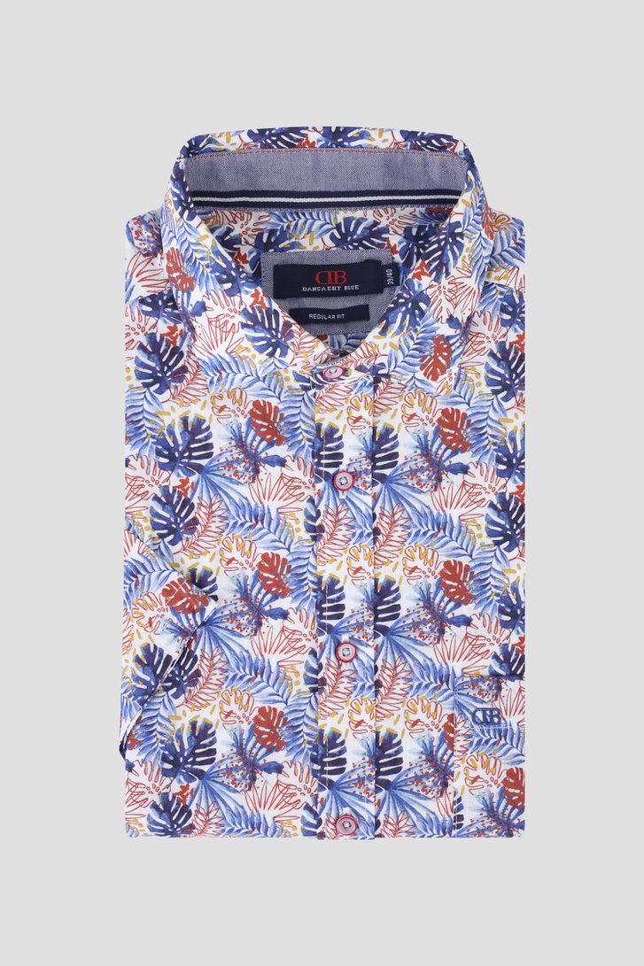 Chemise à imprimé feuillage bleu – Regular fit de Dansaert Blue pour Hommes