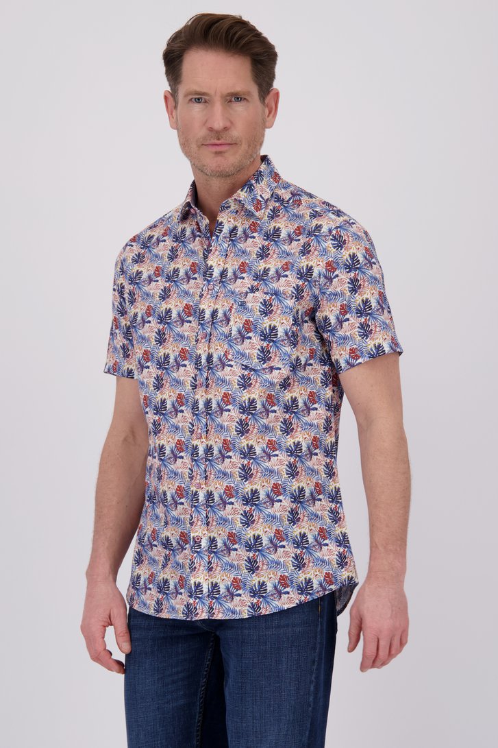 Chemise à imprimé feuillage bleu – Regular fit de Dansaert Blue pour Hommes