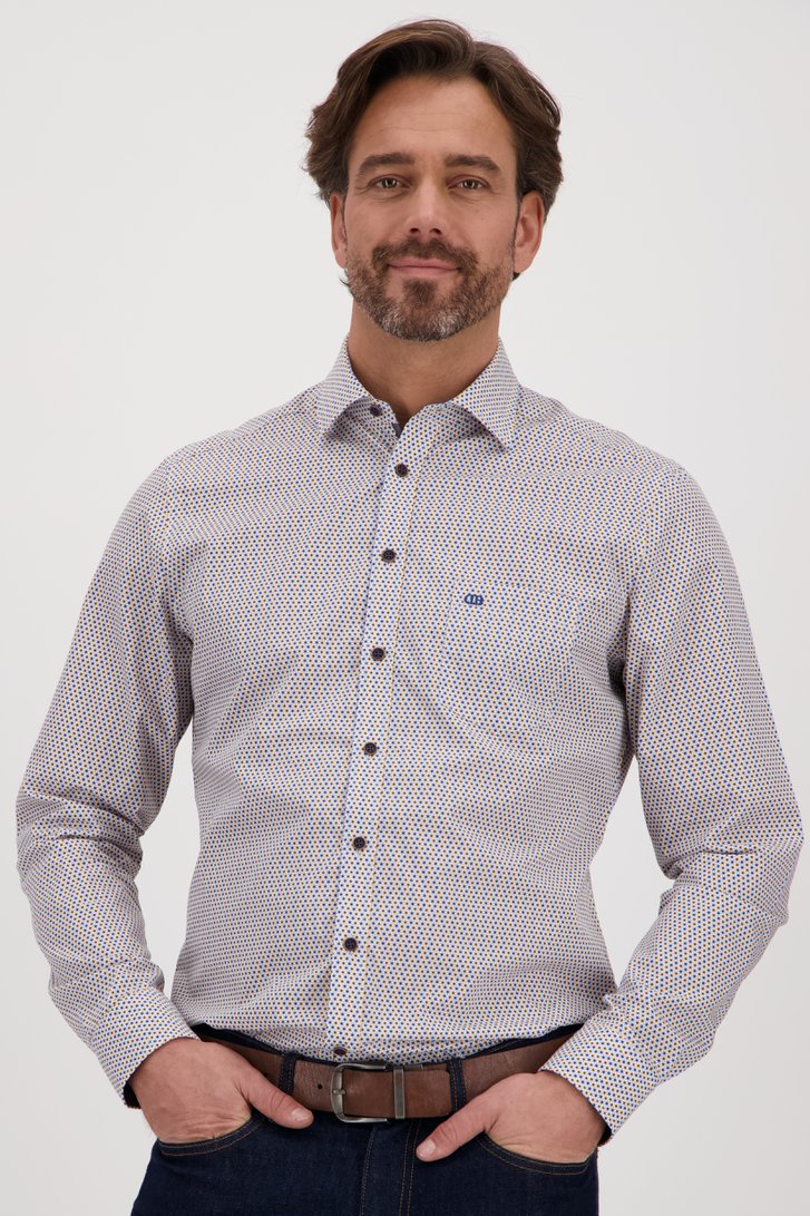 Chemise à imprimé fin en ocre/bleu - Regular fit de Dansaert Blue pour Hommes