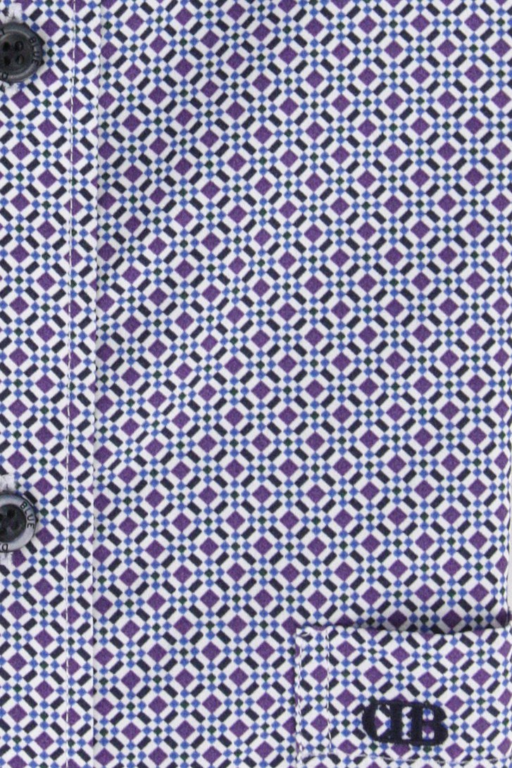 Chemise à imprimé fin violet-bleu - Comfort fit de Dansaert Blue pour Hommes