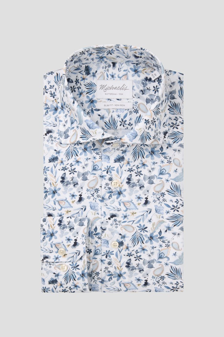 Photo produit 1 de Chemise à imprimé  fleuri bleu – Slim fit  de Michaelis pour Hommes