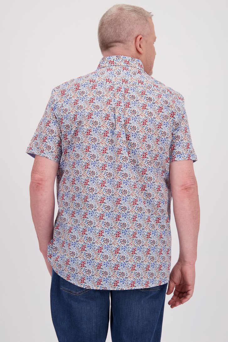 Chemise à imprimé floral bleu-rouge - comfort fit de Dansaert Blue pour Hommes