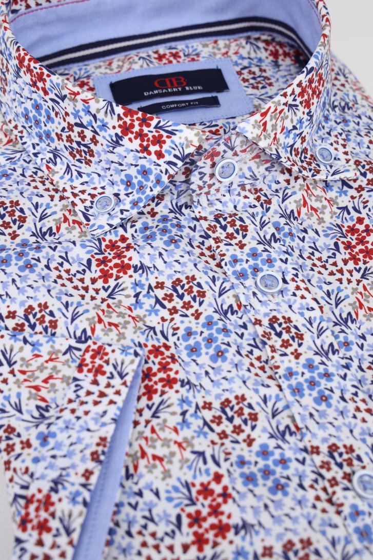 Chemise à imprimé floral bleu-rouge - comfort fit de Dansaert Blue pour Hommes