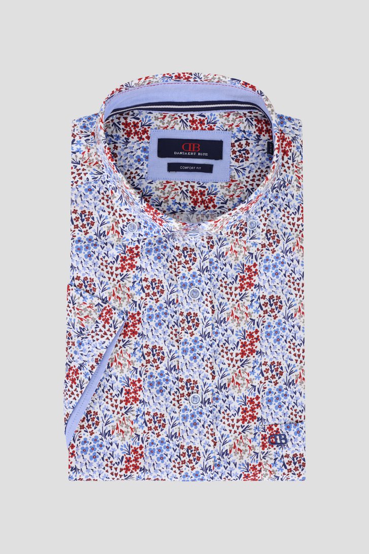 Chemise à imprimé floral bleu-rouge - comfort fit de Dansaert Blue pour Hommes