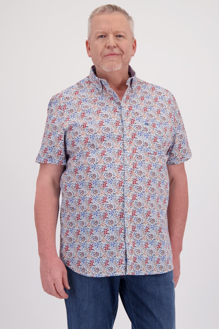 Chemise à imprimé floral bleu-rouge - comfort fit de Dansaert Blue pour Hommes