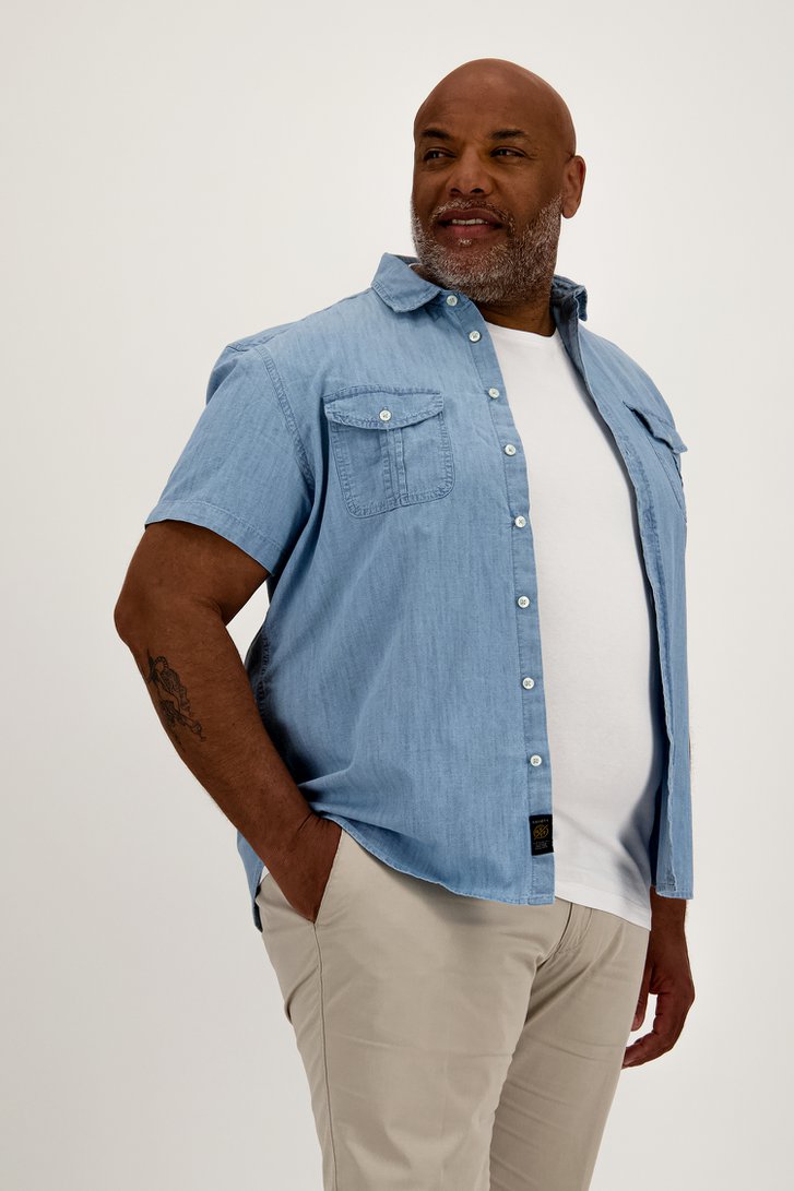 Chemise à manches courtes bleu clair de Ravøtt pour Hommes