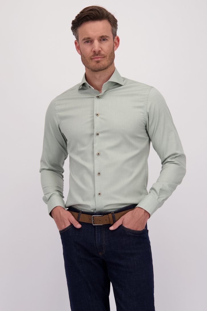 Chemise à manches longues vert clair - Slim fit de Michaelis pour Hommes
