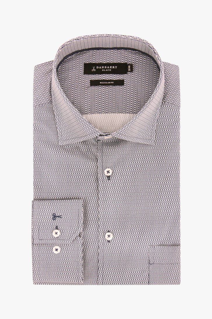 Chemise à motif bleu foncé et blanc - regular fit de Dansaert Black pour Hommes