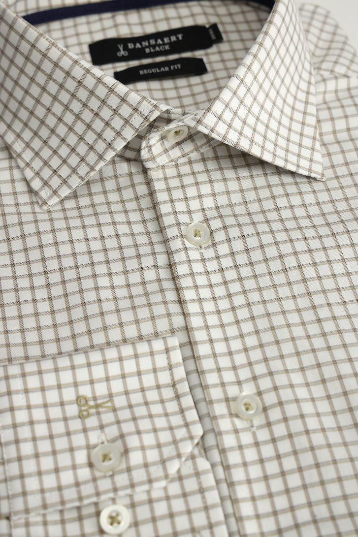 Photo produit 2 de Chemise à motif carreaux beige – Regular fit de Dansaert Black pour Hommes