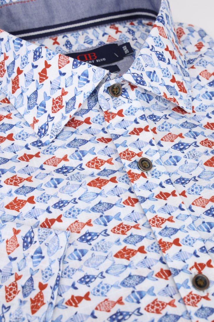 Chemise à motif poissons bleu-rouge - Regular fit de Dansaert Blue pour Hommes