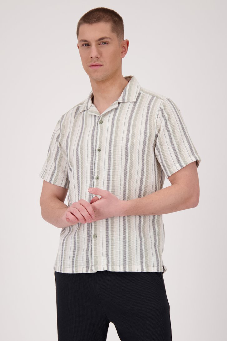 Chemise à motif rayé beige et vert de ONLY & SONS pour Hommes