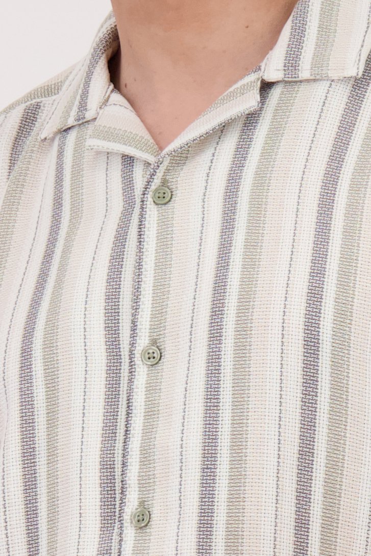 Chemise à motif rayé beige et vert de ONLY & SONS pour Hommes