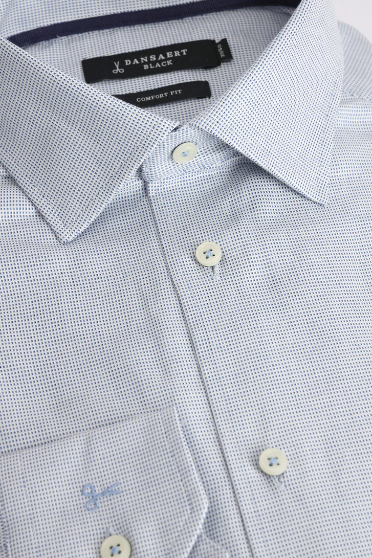 Photo produit 1 de Chemise à petits carreaux bleus - Comfort fit de Dansaert Black pour Hommes