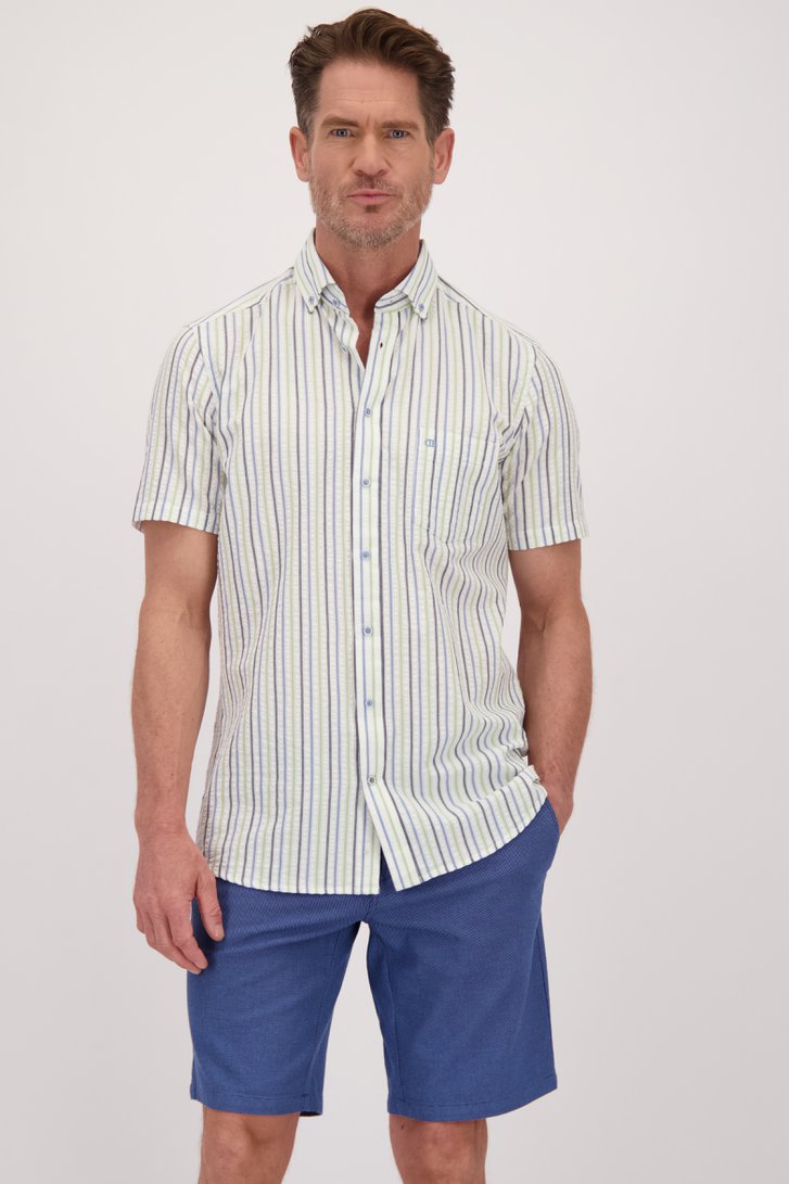 Le devant de Chemise à rayures à manches courtes - Regular fit de Dansaert Blue pour Hommes