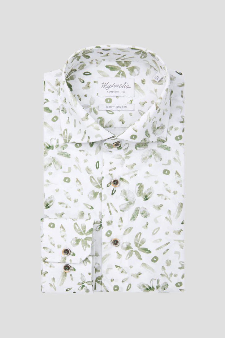 Chemise avec imprimé de feuilles vertes - Slim fit de Michaelis pour Hommes