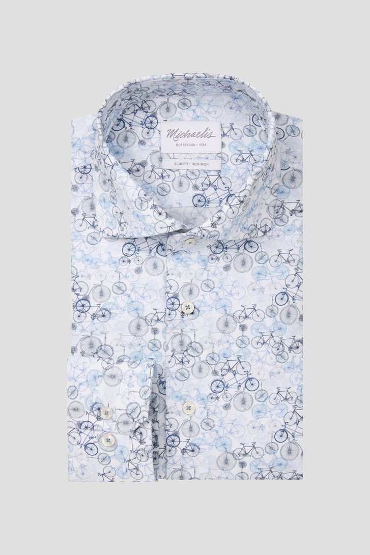 Chemise avec imprimé de vélos bleus- Slim fit de Michaelis pour Hommes