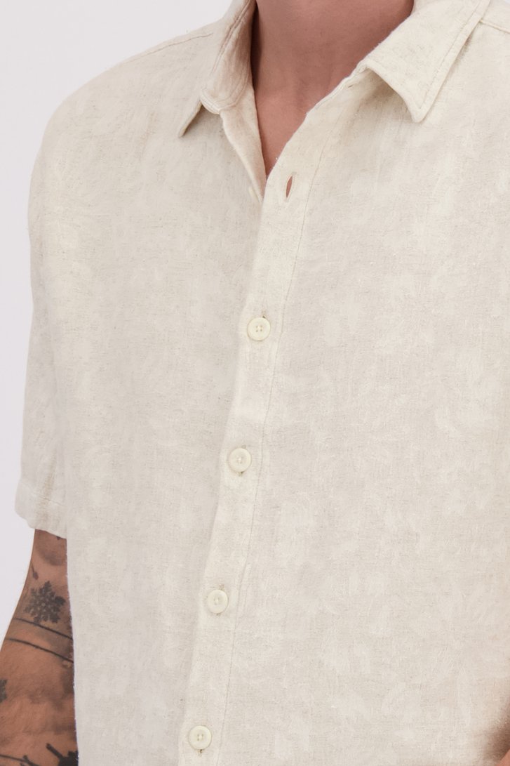 Détail de Chemise beige à motif floral subtil de Bluefields pour Hommes
