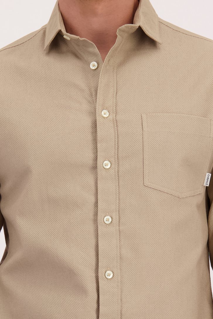 Détail de Chemise beige à motif subtil de Casual Five pour Hommes