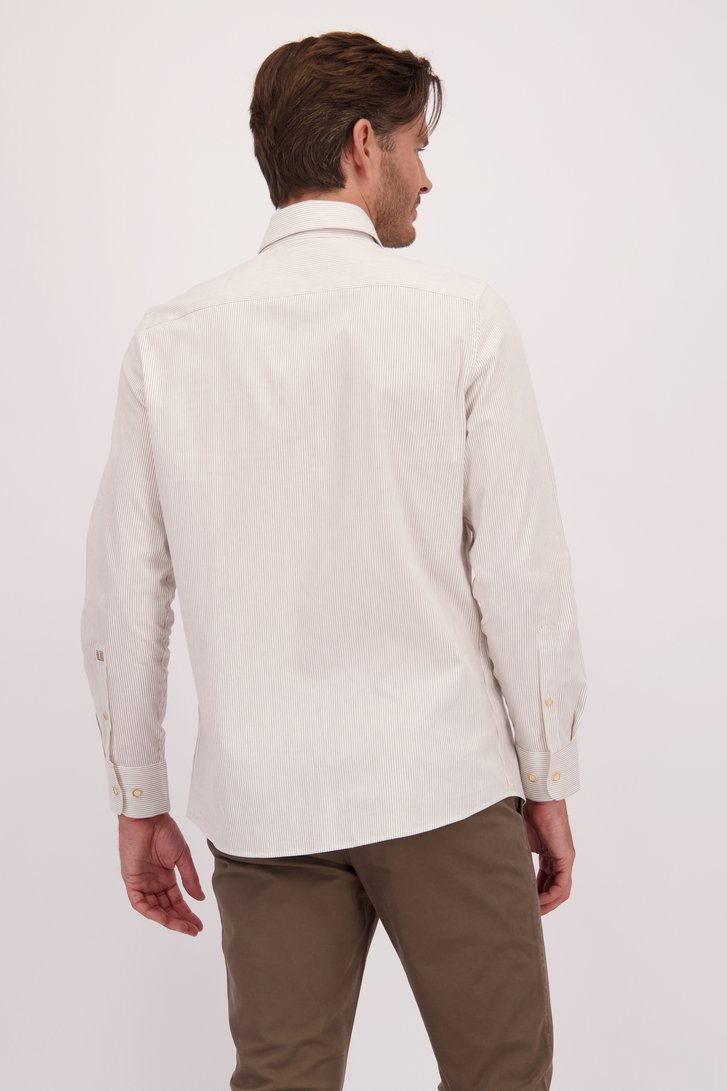 Photo supplémentaire 2 de  Chemise beige clair à rayures - regular fit de Upper East pour Hommes
